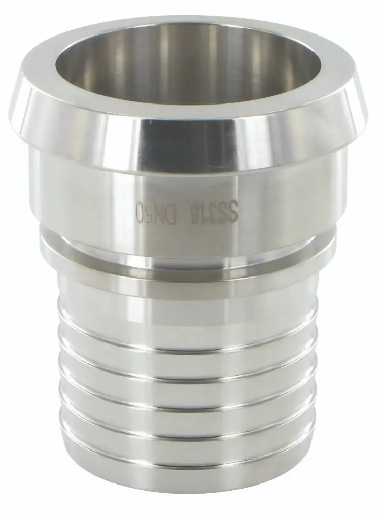 Milk pipe cone hose nozzle grooved stainless steel | M+B Fluid Technology